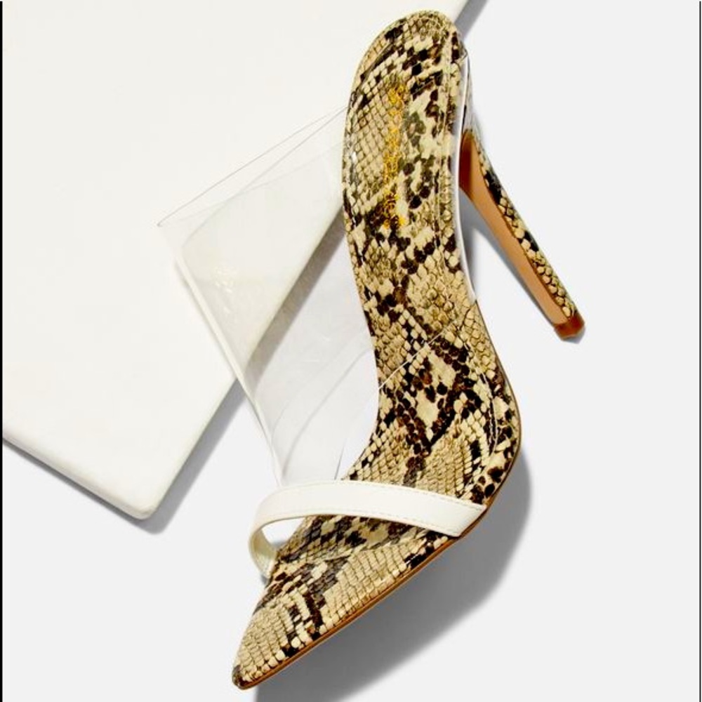 Cerelia Stiletto Mule Snake Print